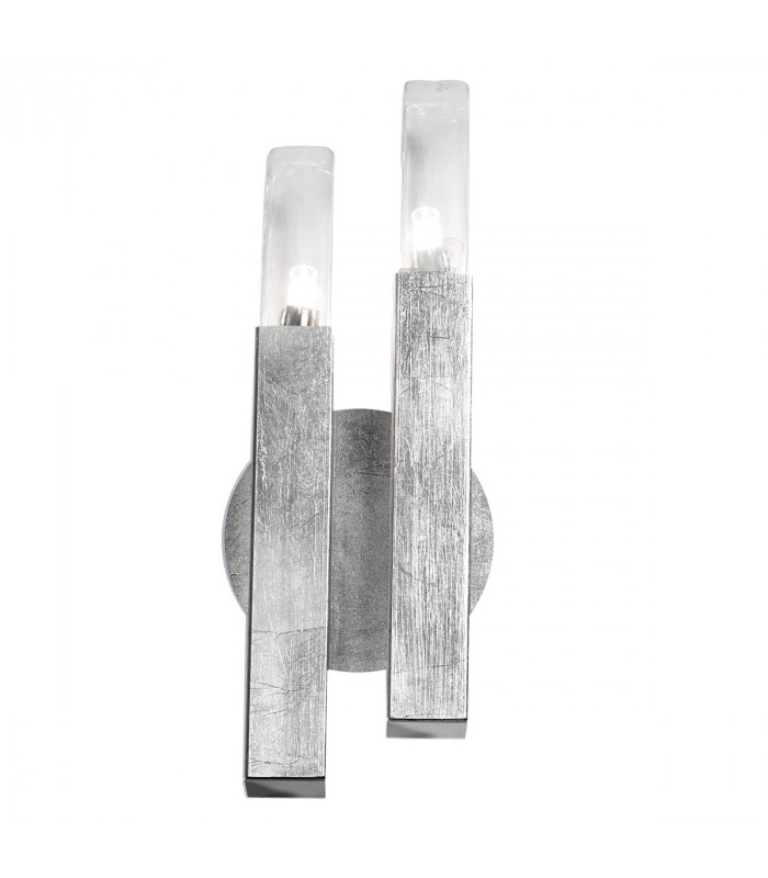 Spigolo Wall Lamp 2 Light Silver Leaf-1
