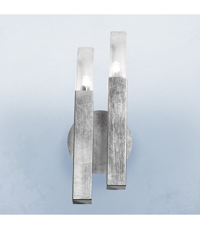 Spigolo Wall Lamp 2 Light Silver Leaf-2