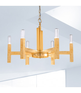 Spigolo Multi Arm Pendant Ceiling Light 6 Light Gold Leaf-2
