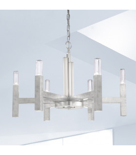 Spigolo Multi Arm Pendant Ceiling Light 6 Light Silver Leaf-2