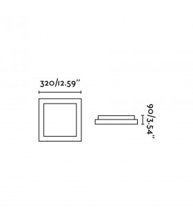 2 Light Medium Square Bathroom Flush Ceiling Light Aluminium, White IP44, E27 - 2