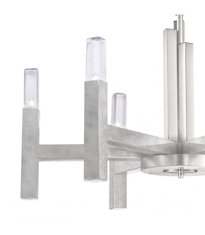 Spigolo Multi Arm Pendant Ceiling Light 6 Light Silver Leaf-3