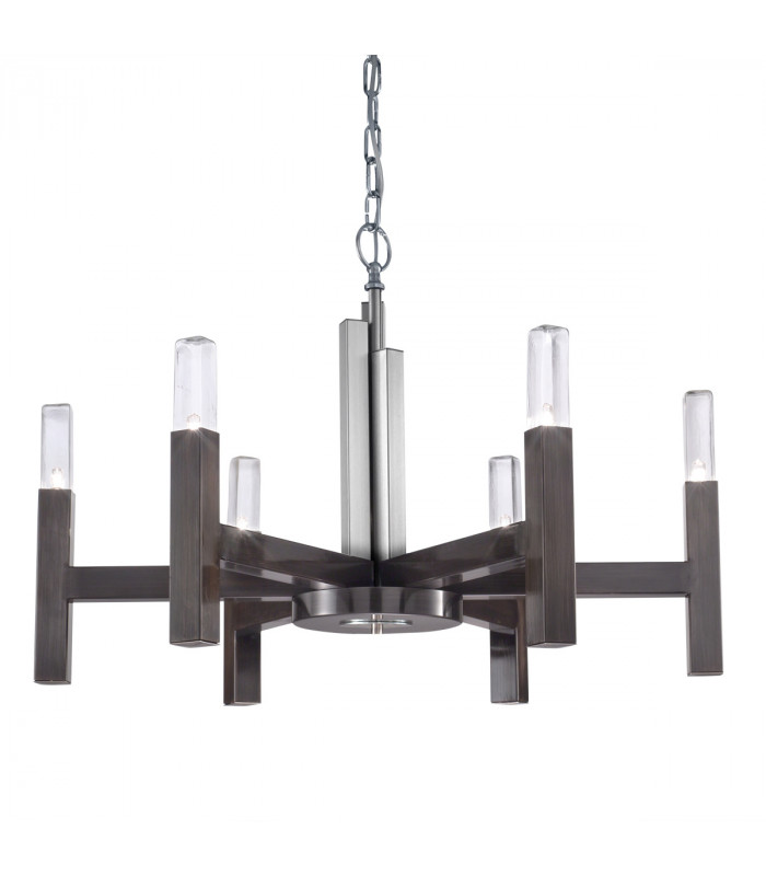 Spigolo Multi Arm Pendant Ceiling Light 6 Light Brunito Brushed-1