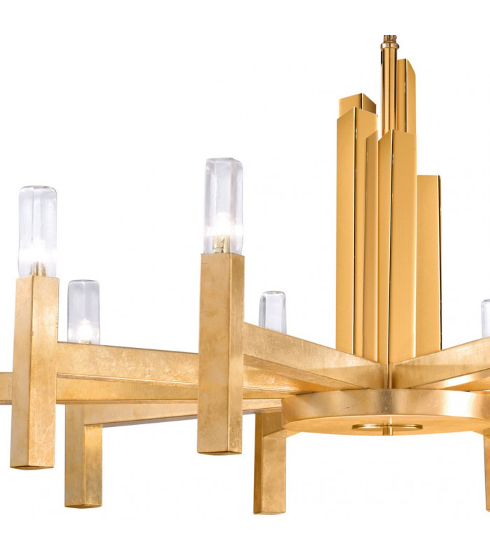 Spigolo Multi Arm Pendant Ceiling Light 10 Light Gold Leaf-3