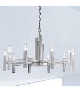 Spigolo Multi Arm Pendant Ceiling Light 10 Light Silver Leaf-2