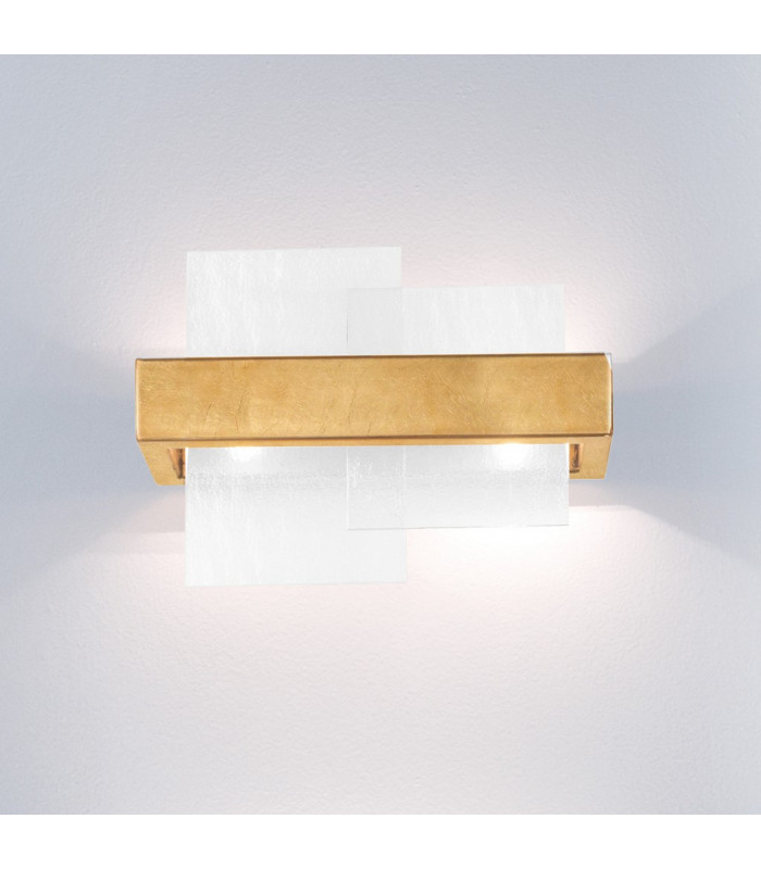 Rettangolo Wall Lamp 2 Light Gold Leaf-2