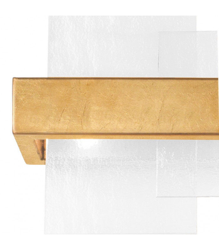 Rettangolo Wall Lamp 2 Light Gold Leaf-3