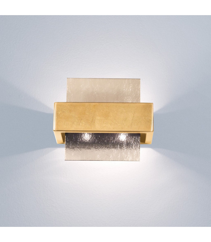 Rettangolo Wall Lamp 2 Light Gold Leaf-2