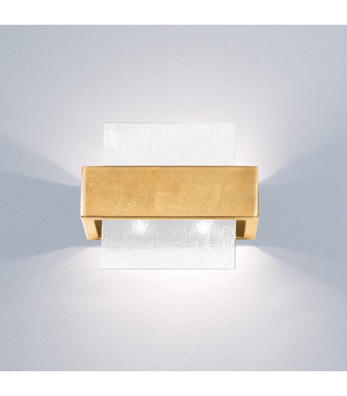 Rettangolo Wall Lamp 2 Light Gold Leaf-2
