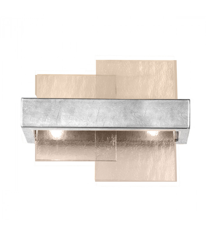 Rettangolo Wall Lamp 2 Light Silver Leaf-1