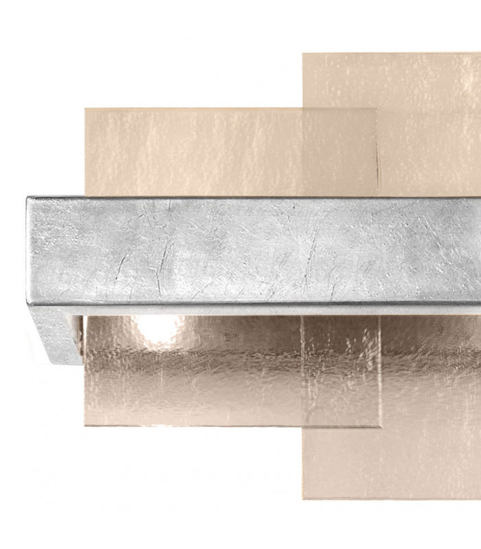 Rettangolo Wall Lamp 2 Light Silver Leaf-3