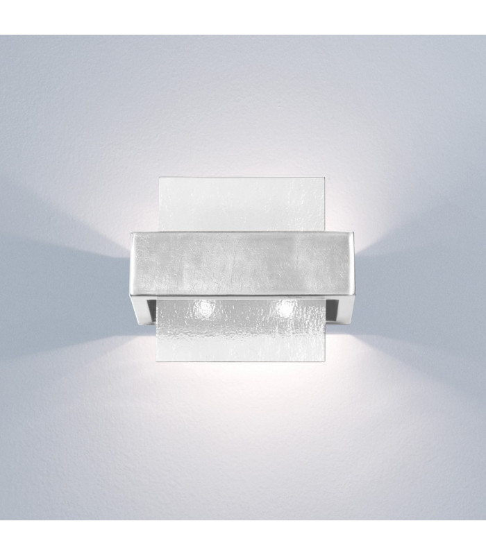 Rettangolo Wall Lamp 2 Light Silver Leaf-2