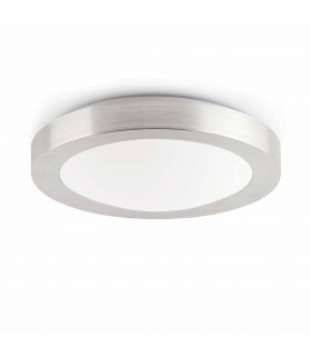 1 Light Small Round Bathroom Flush Ceiling Light Aluminium, White IP44, E27 - 1