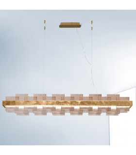 Rettangolo Led Straight Bar Pendant Ceiling Light Gold Leaf-2