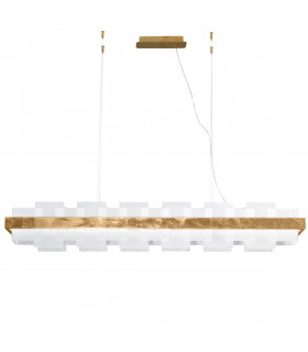 Rettangolo Led Glass Straight Bar Pendant Ceiling Light Gold Leaf-1