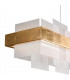 Rettangolo Led Glass Straight Bar Pendant Ceiling Light Gold Leaf-3