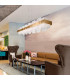 Rettangolo Led Glass Straight Bar Pendant Ceiling Light Gold Leaf-4