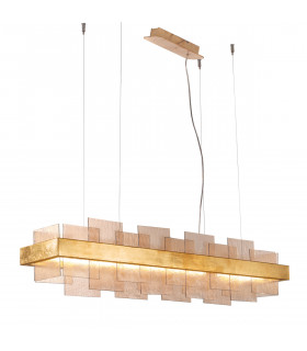 Rettangolo Led Straight Bar Pendant Ceiling Light Gold Leaf-1