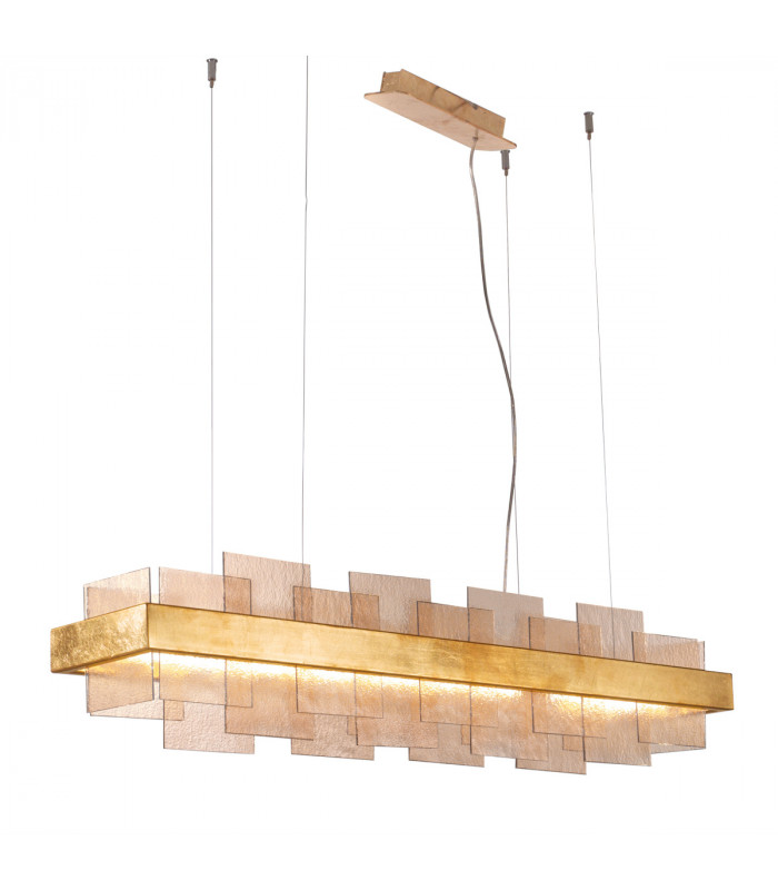 Rettangolo Led Straight Bar Pendant Ceiling Light Gold Leaf-1