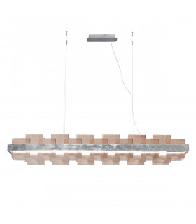 Rettangolo Led Straight Bar Pendant Ceiling Light Silver Leaf-1