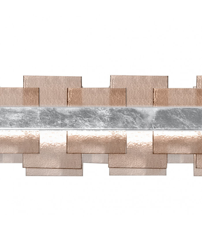 Rettangolo Led Straight Bar Pendant Ceiling Light Silver Leaf-3