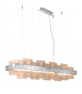 Rettangolo Led Straight Bar Pendant Ceiling Light Silver Leaf-1