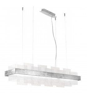 Rettangolo Led Straight Bar Pendant Ceiling Light Silver Leaf-1