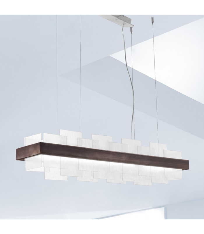 Rettangolo Led Straight Bar Pendant Ceiling Light Brunito Brushed-2