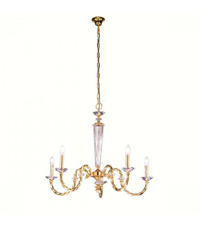 Imperio Multi Arm Chandeliers 5 Light 24 Carat Gold-1