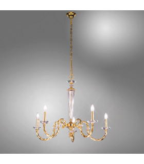Imperio Multi Arm Chandeliers 5 Light 24 Carat Gold-2