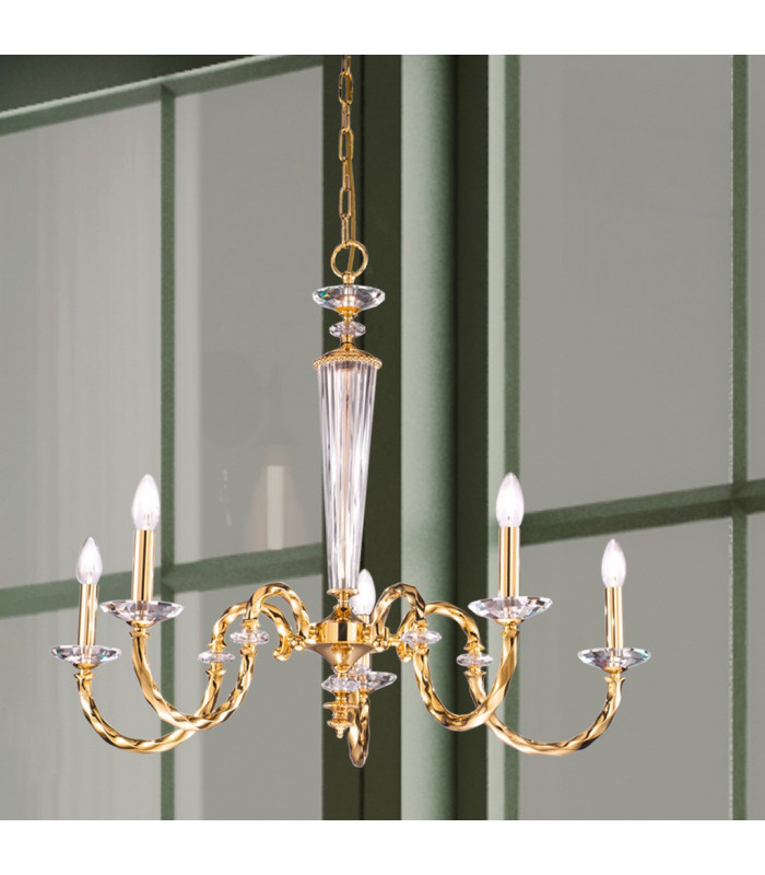Imperio Multi Arm Chandeliers 5 Light 24 Carat Gold-3