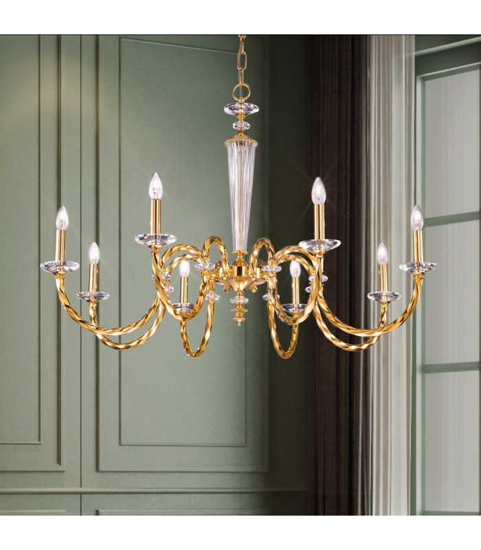 Imperio Multi Arm Chandeliers 8 Light 24 Carat Gold-3