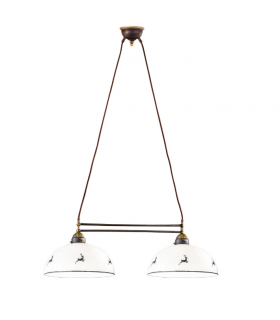 Nonna Straight Bar Pendant Ceiling Light 2 Light Antique Brass-1