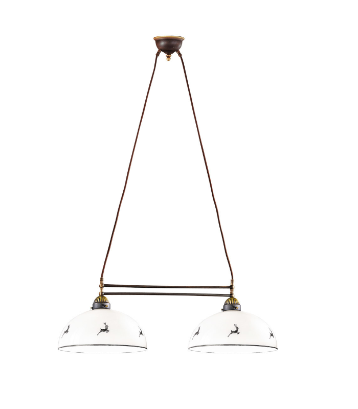 Nonna Straight Bar Pendant Ceiling Light 2 Light Antique Brass-1