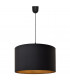 Alba Cylindrical Pendant Ceiling Light Black Gold 45cm