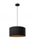 Alba Cylindrical Pendant Ceiling Light Black Gold 40cm