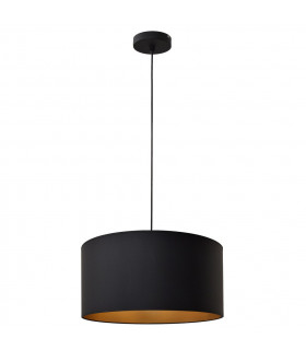 Alba Cylindrical Pendant Ceiling Light Black Gold 40cm