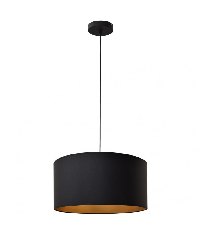 Alba Cylindrical Pendant Ceiling Light Black Gold 40cm