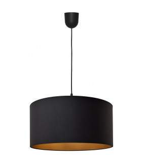 Alba Cylindrical Pendant Ceiling Light Black Gold 40cm