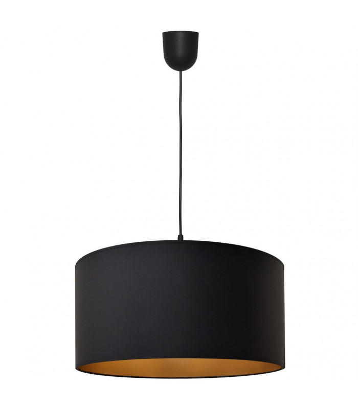 Alba Cylindrical Pendant Ceiling Light Black Gold 40cm