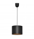 Alba Cylindrical Pendant Ceiling Light Black Gold 20cm