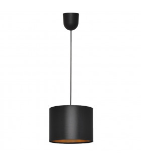 Alba Cylindrical Pendant Ceiling Light Black Gold 20cm