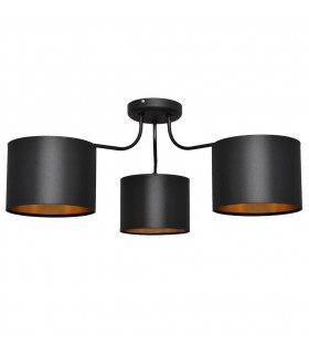 Alba Multi Arm Semi Flush Ceiling Light Black Gold 65cm