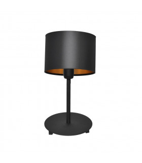 Alba Table Lamp With Round Shade Black Gold 20cm