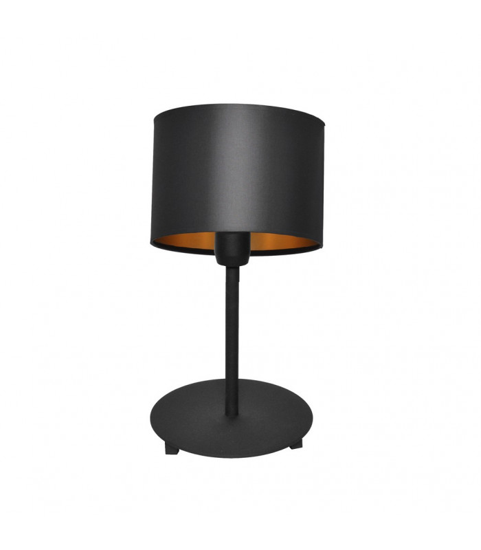 Alba Table Lamp With Round Shade Black Gold 20cm