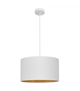 Alba Cylindrical Pendant Ceiling Light White Gold 45cm