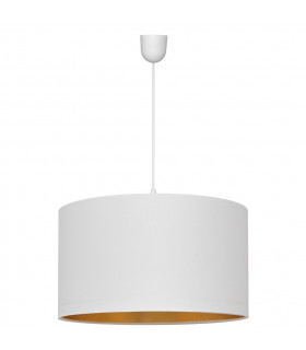 Alba Cylindrical Pendant Ceiling Light White Gold 45cm