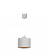 Alba Cylindrical Pendant Ceiling Light White Gold 20cm