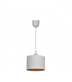Alba Cylindrical Pendant Ceiling Light White Gold 20cm