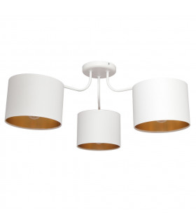 Alba Multi Arm Semi Flush Ceiling Light White Gold 65cm